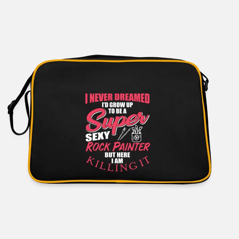 Lustiges Rock Painter Design Retro Tasche