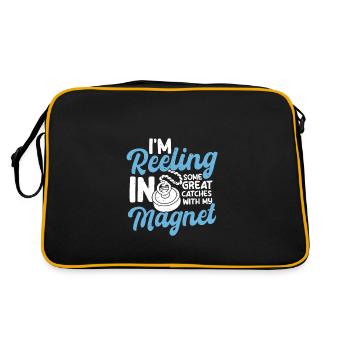 Magnetfischen - Retro Tasche - Schwarz/Gold - Hinten