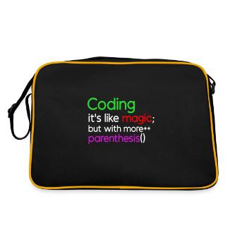 Funny programming shirt - Retro Bag - black/gold - Back
