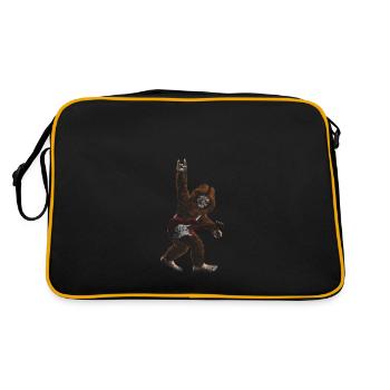 Bigfoot joue de la guitare Sasquatch - Sac Retro - noir/or - Dos