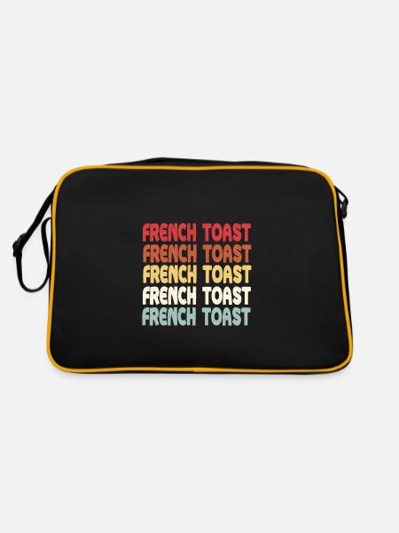 French Toast lettering - Retro Bag - black/gold - Back