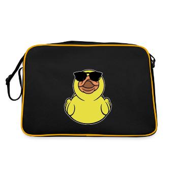 Rubber duck with sunglasses - Retro Bag - black/gold - Back