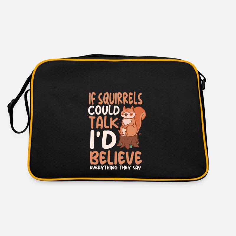 Funny squirrel saying - Retro Bag - black/gold