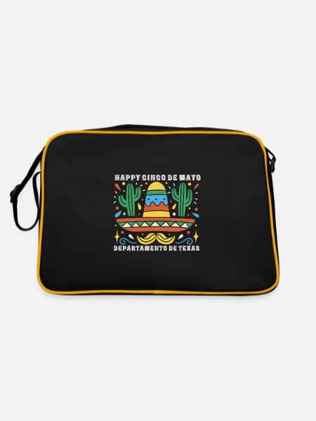 Joyeux Cinco de Mayo Departamento de Texas - Sac Retro - noir/or - Dos
