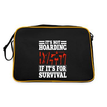 Lustiges Survival Experte - Retro Tasche - Schwarz/Gold - Hinten