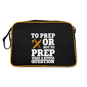Funny Prepper Saying - Retro Bag - black/gold - Back