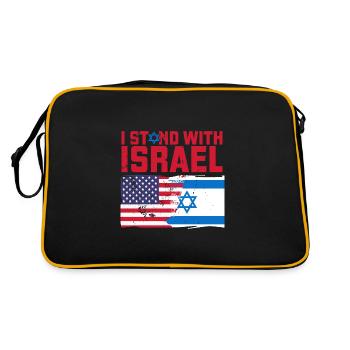 Israël États-Unis Amérique Origine Drapeau Jérusalem - Sac Retro - noir/or - Dos