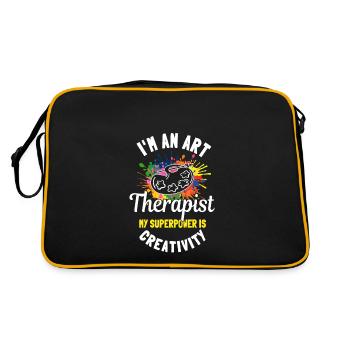 Great Art Therapy Quote - Retro Bag - black/gold - Back