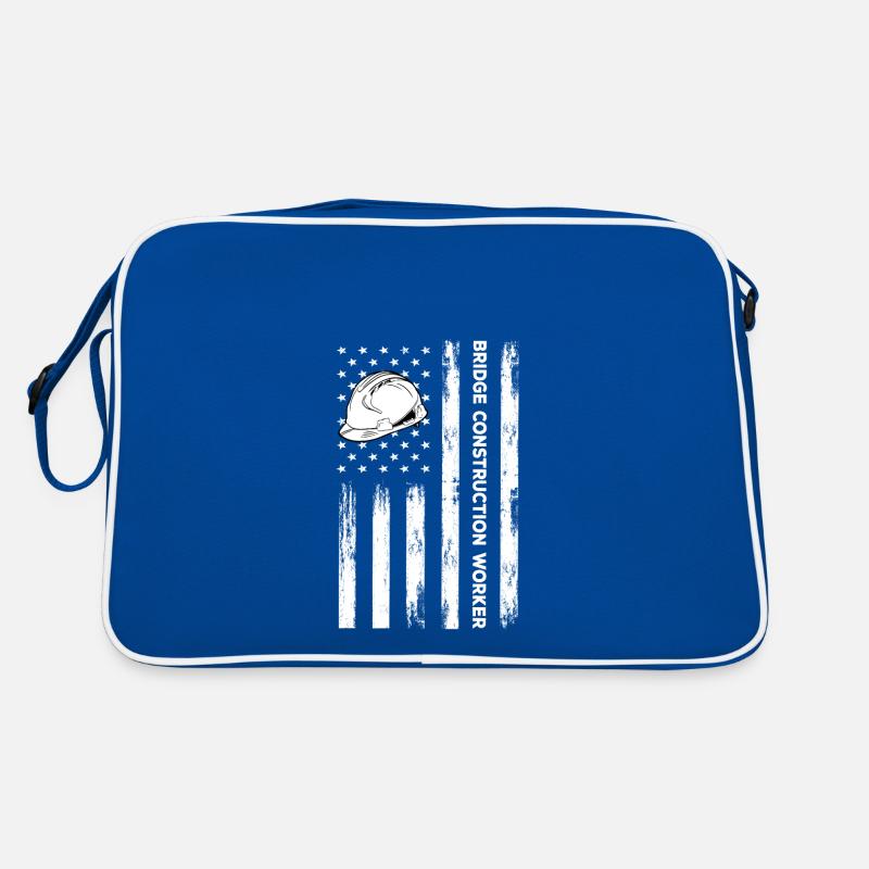 Ouvrier de la construction d’un pont drapeau des États-Unis Sac Retro