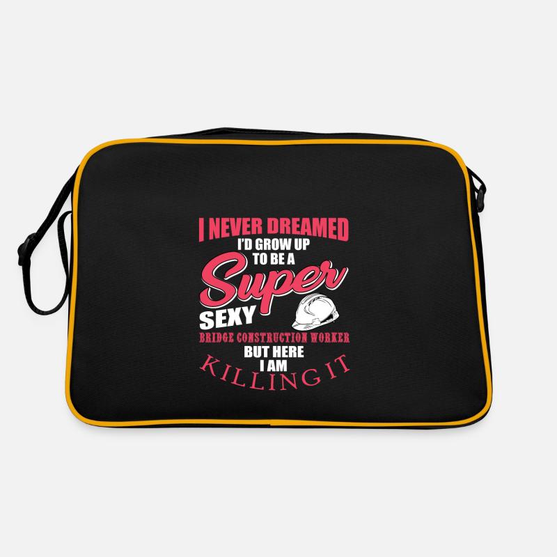 Funny bridge builder design Retro Bag