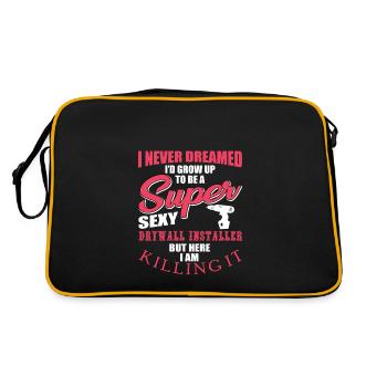 Funny Drywall Installer Shirt - Retro Bag - black/gold - Back