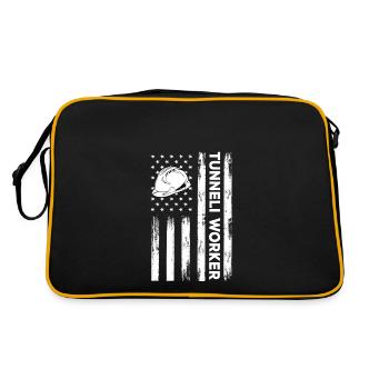 Drapeau des États-Unis Travailleurs du tunnel Amérique - Sac Retro - noir/or - Dos