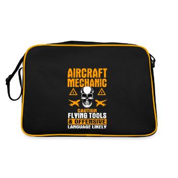 Flugzeugmechaniker Geschenk - Retro Tasche - Schwarz/Gold - Hinten