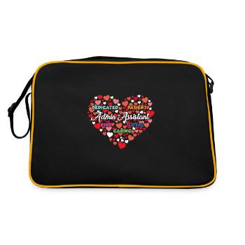 Cute admin assistant heart - Retro Bag - black/gold - Back