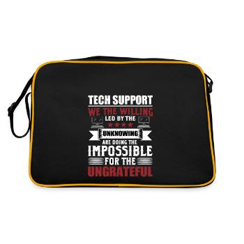 Funny Technical Support Sysadmin Humor - Retro Bag - black/gold - Back