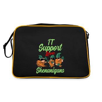 IT Support St. Patrick's Day - Retro Bag - black/gold - Back
