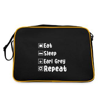 Funny Earl Grey Lover Outfit - Retro Bag - black/gold - Back