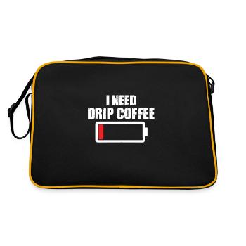J’ai besoin de café filtre - Sac Retro - noir/or - Dos