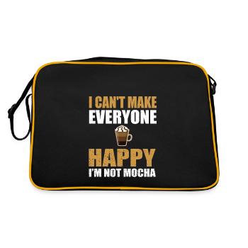 Lustiger Mokka Kaffee Liebhaber Spruch - Retro Tasche - Schwarz/Gold - Hinten