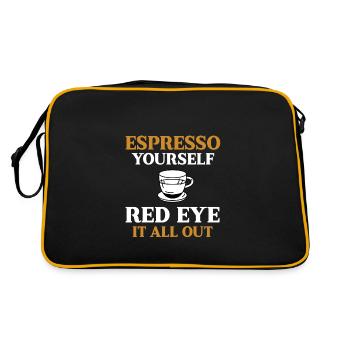 Drôle d’amateur d’espresso aux yeux rouges - Sac Retro - noir/or - Dos