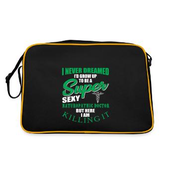 Funny quote from a naturopathic doctor - Retro Bag - black/gold - Back