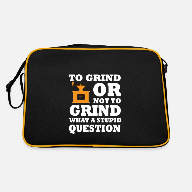 Funny Manual Coffee Grinder Design Retro Bag