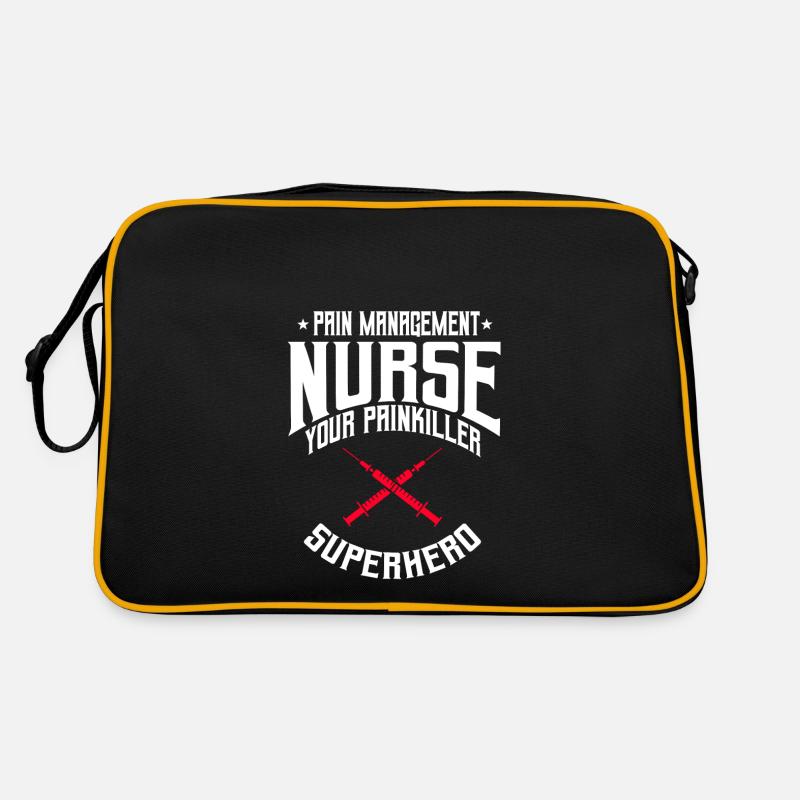 Schmerztherapie Krankenschwester Superheld Retro Tasche