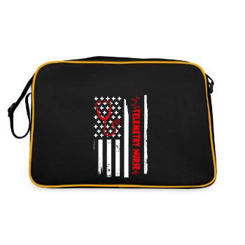Drapeau des États-Unis Infirmière de télémétrie Amérique - Sac Retro - noir/or - Dos