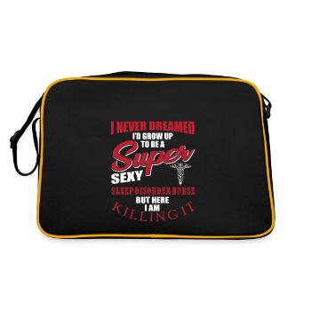 Sleep Lab Nurse Saying - Retro Bag - black/gold - Back