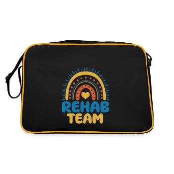 Niedliches Reha-team Boho Regenbogen Bekleidung - Retro Tasche - Schwarz/Gold - Hinten