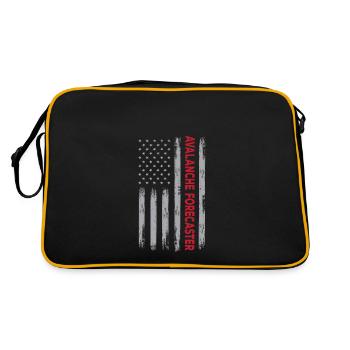 USA flag avalanche forecaster America - Retro Bag - black/gold - Back