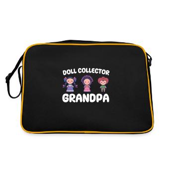Doll collector grandpa - Retro Bag - black/gold - Back