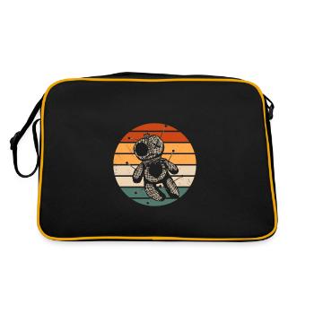 Retro Voodoo Puppen Design - Retro Tasche - Schwarz/Gold - Hinten