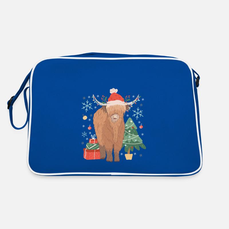 Schottische Hochlandkuh Weihnachtskostüm Retro Tasche