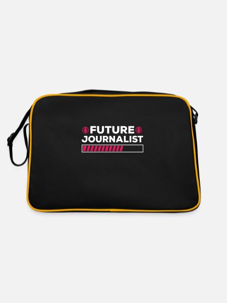 Future Journalist Shirt Media Journalism - Sac Retro - noir/or - Dos