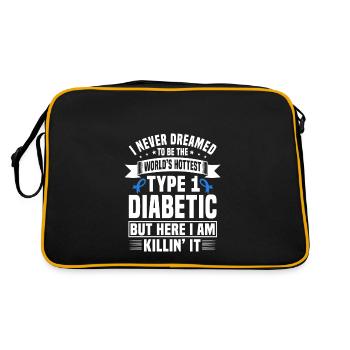 Funny Type 1 T-shirt diabétique - Sac Retro - noir/or - Dos