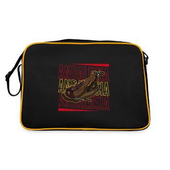 Spanische Küche Jamon Schinken Tapas Andalusien - Retro Tasche - Schwarz/Gold - Hinten