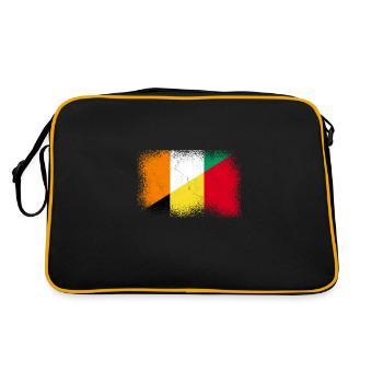 Côte d’Ivoire Belgique Drapeau - Sac Retro - noir/or - Dos