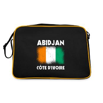 Abidjan, Côte d’Ivoire - Sac Retro - noir/or - Dos