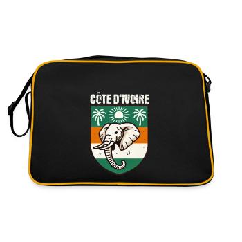 Carte avec le drapeau de la Côte d’Ivoire, - Sac Retro - noir/or - Dos