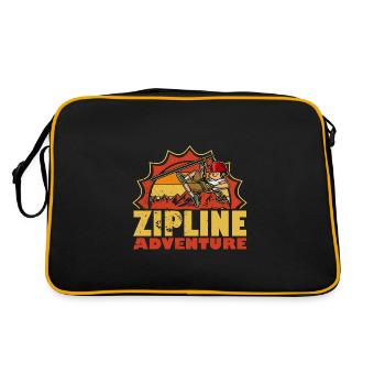 Tyrolienne, Forêt, Loisirs, Tyrolienne, Loisirs, Montagnes - Sac Retro - noir/or - Dos