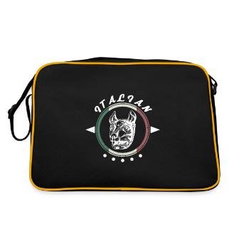 Loup du Capitole Rome Italie Antique symbole - Sac Retro - noir/or - Dos