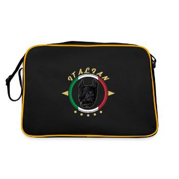 Loup du Capitole Rome Italie Antique symbole - Sac Retro - noir/or - Dos