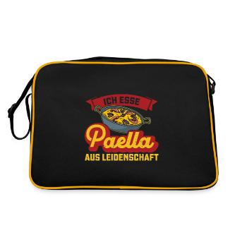 Paella Pan Paella Spain Spanish Gift - Retro Bag - black/gold - Back