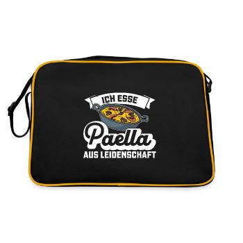 Paella Pan Paella Spain Spanish Gift - Retro Bag - black/gold - Back