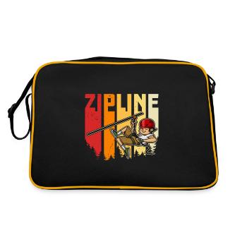 Zipliner Ziplining Zip Line Hobby Forest Mountains - Retro Bag - black/gold - Back