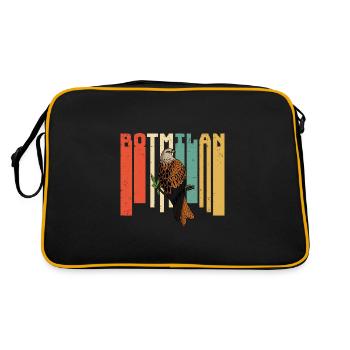 Greifvogel Rotmilan Vogel Beobachten Wald - Retro Tasche - Schwarz/Gold - Hinten