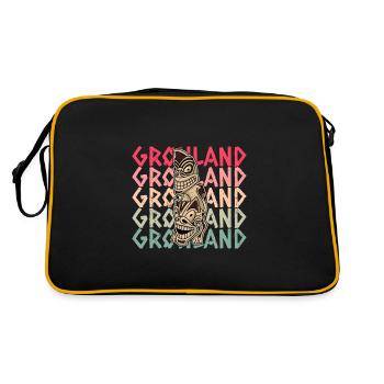 Grönland Thulemand Dänemark Inuit Religion - Retro Tasche - Schwarz/Gold - Hinten