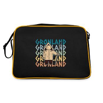 Grönland Thulemand Dänemark Inuit Religion - Retro Tasche - Schwarz/Gold - Hinten