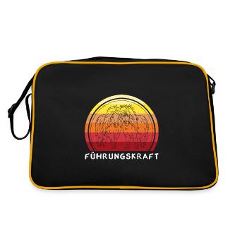 Shetland Pony Mädchen Pferdebesitzer Sport - Retro Tasche - Schwarz/Gold - Hinten